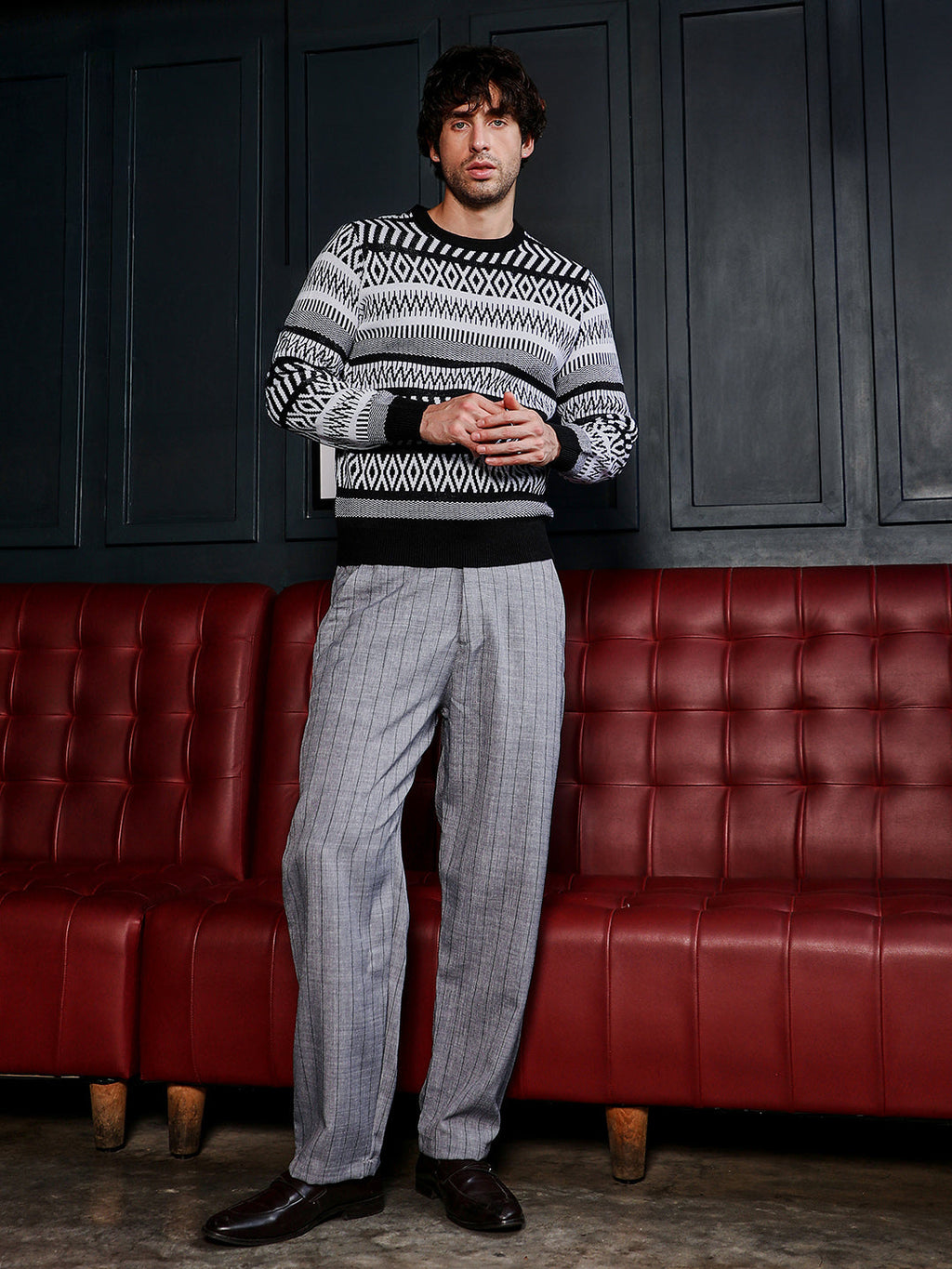 Scandi-Jacquard Pullover Sweater