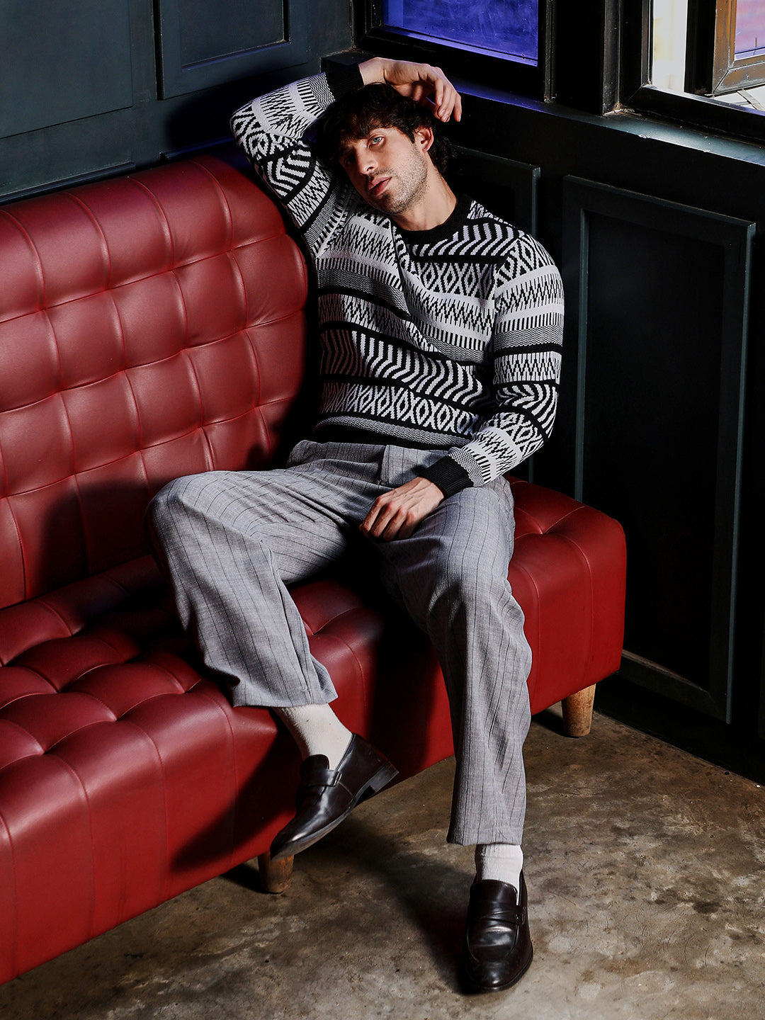 Scandi-Jacquard Pullover Sweater