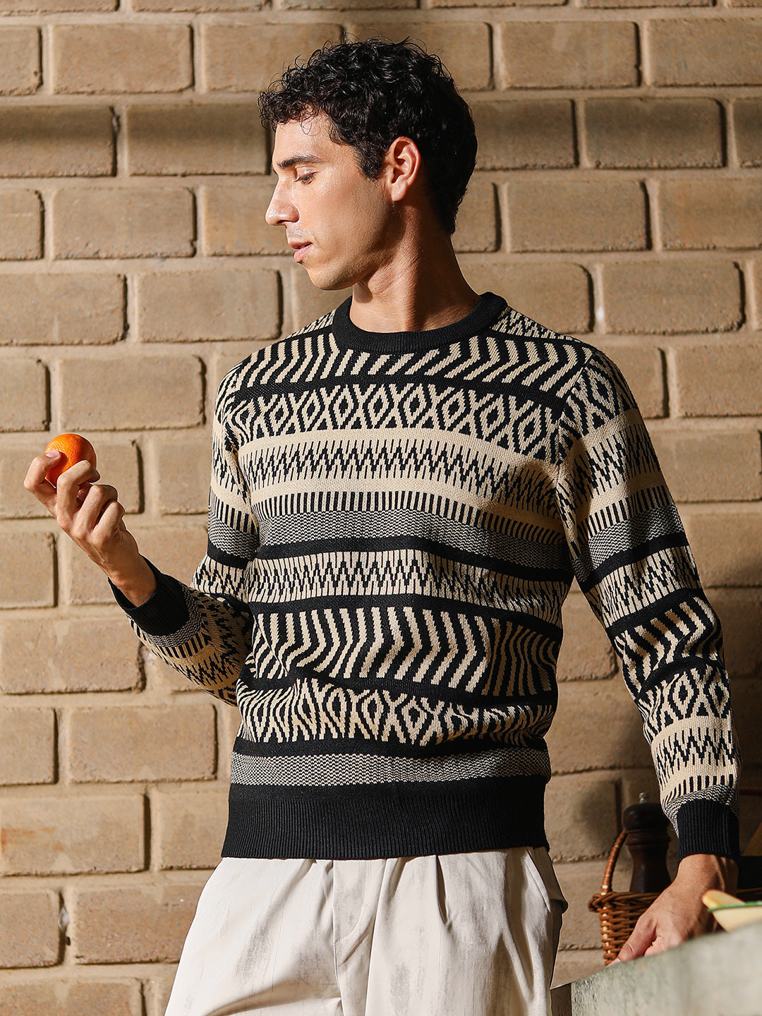 Scandi-Jacquard Pullover Sweater