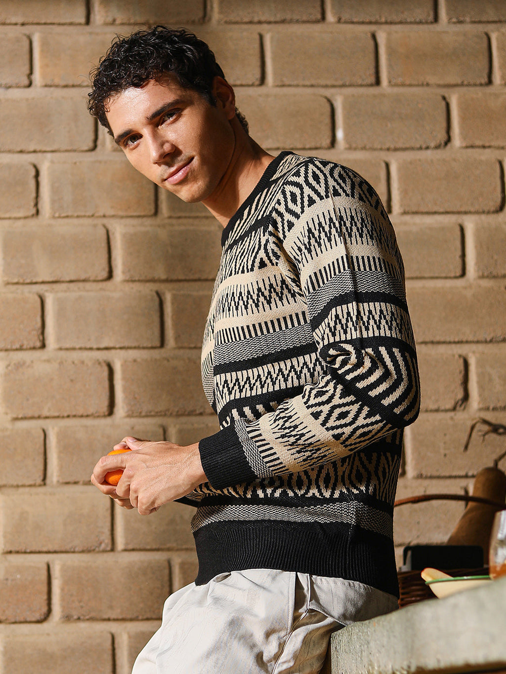 Scandi-Jacquard Pullover Sweater