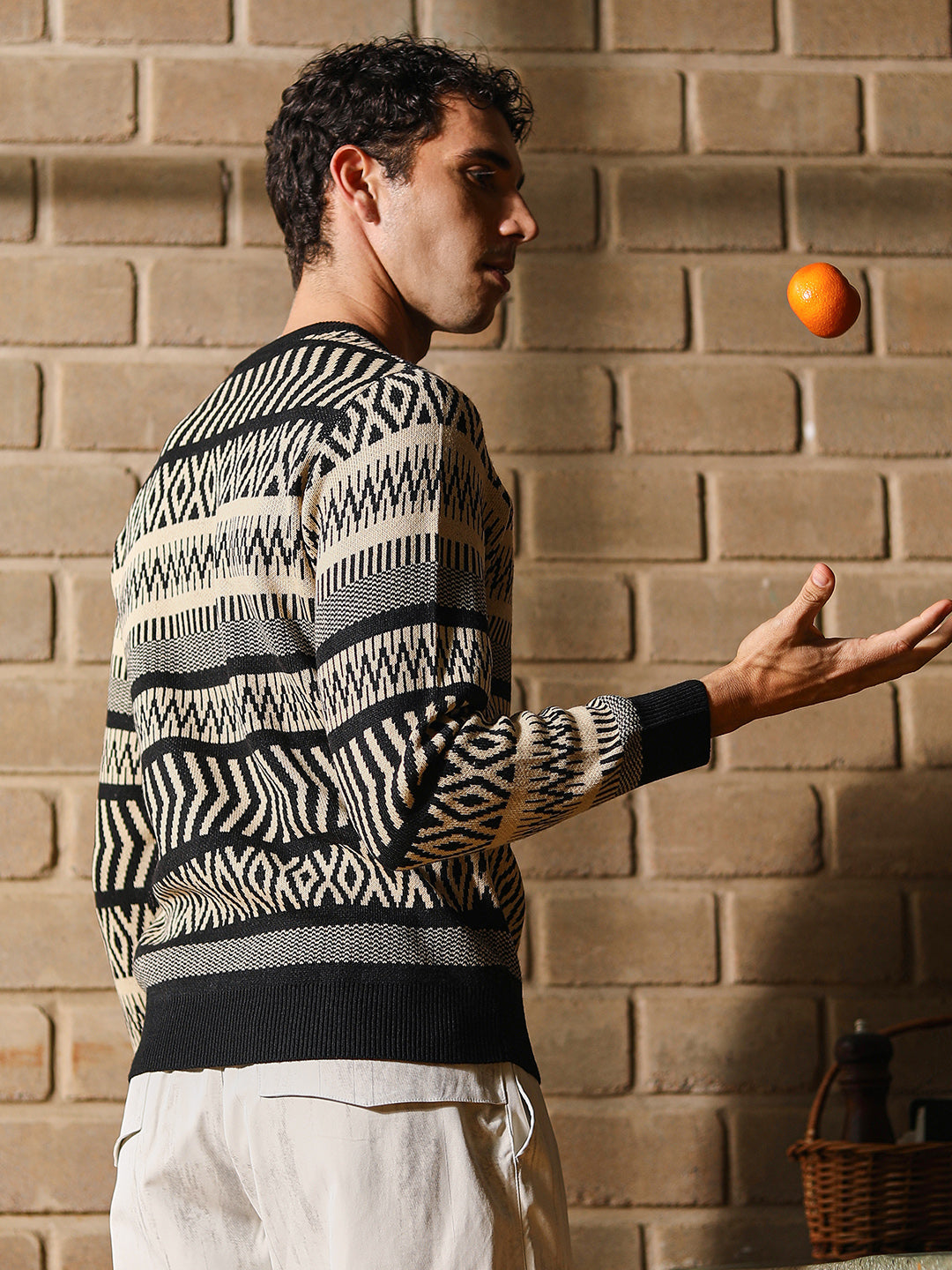 Scandi-Jacquard Pullover Sweater