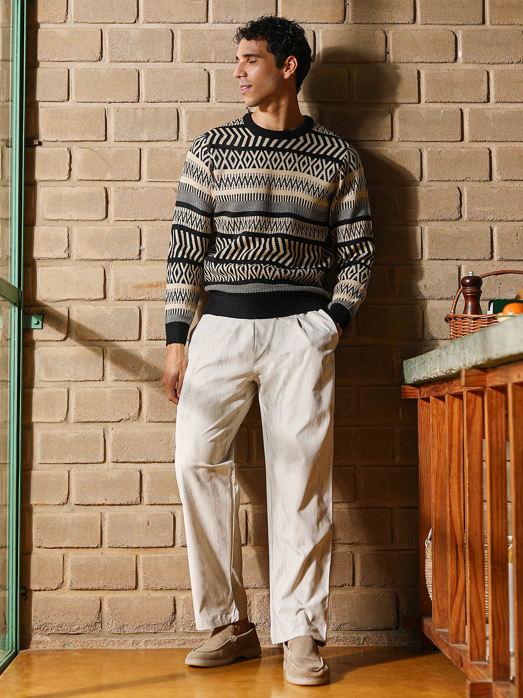 Scandi-Jacquard Pullover Sweater