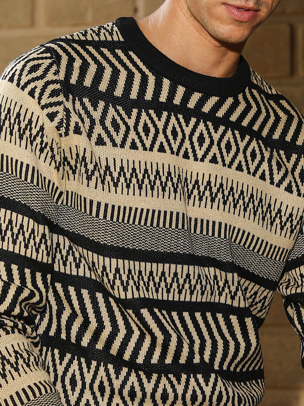 Scandi-Jacquard Pullover Sweater