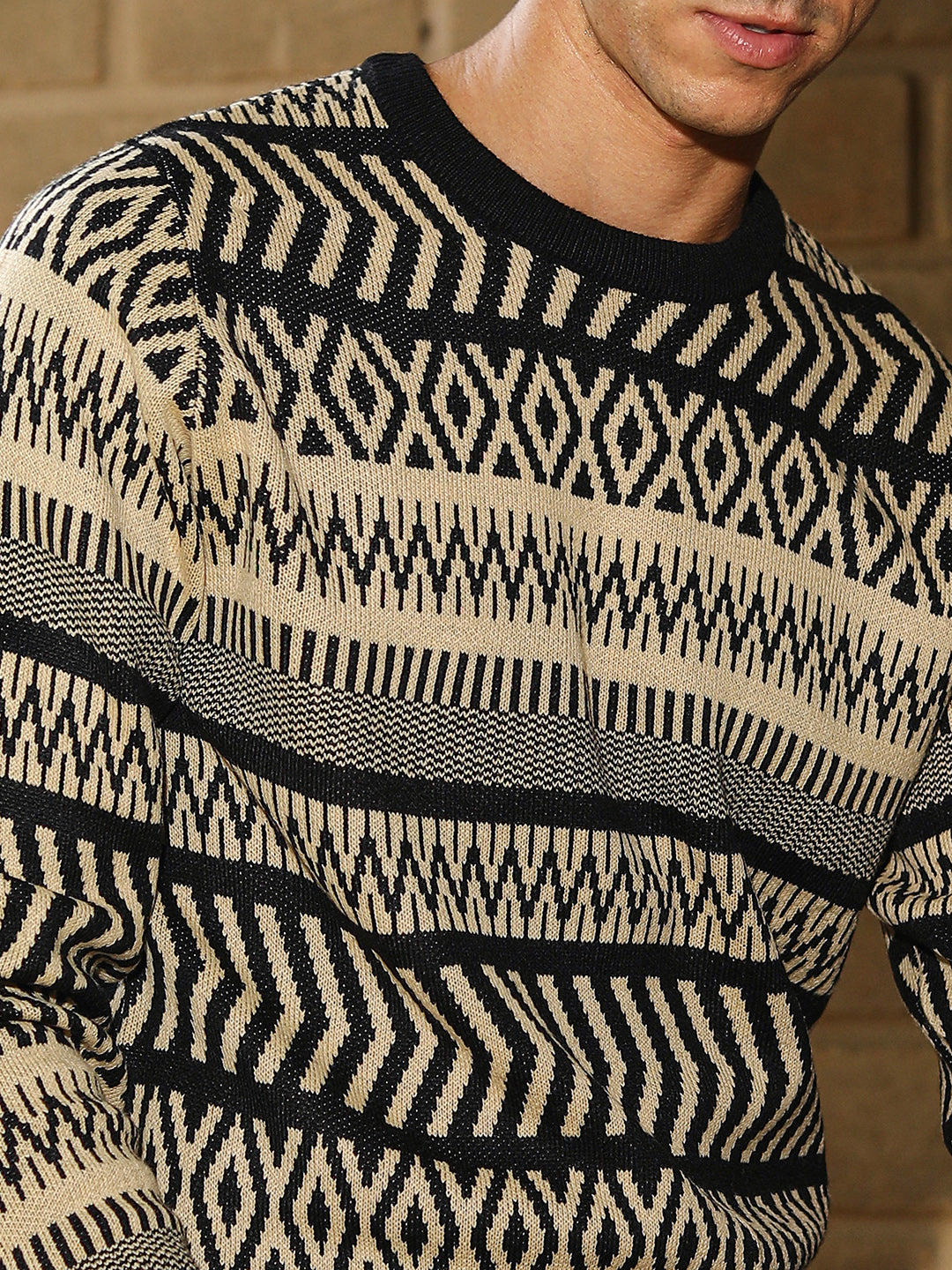 Scandi-Jacquard Pullover Sweater