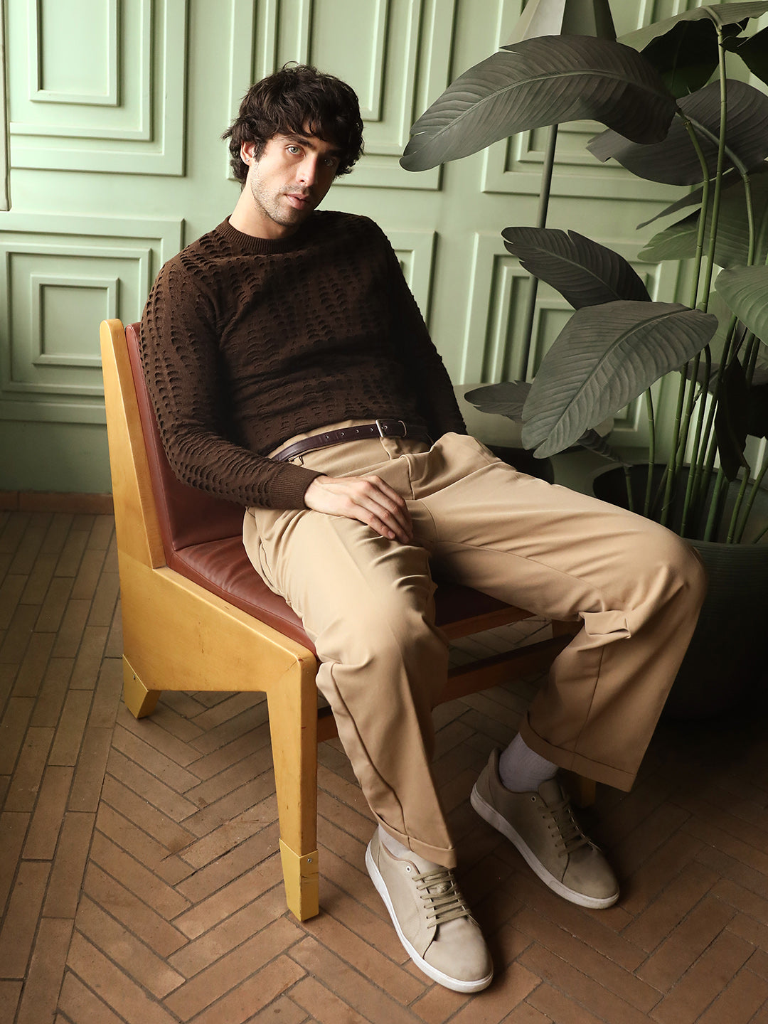 Geo-Gradient Jacquard Pullover Sweater