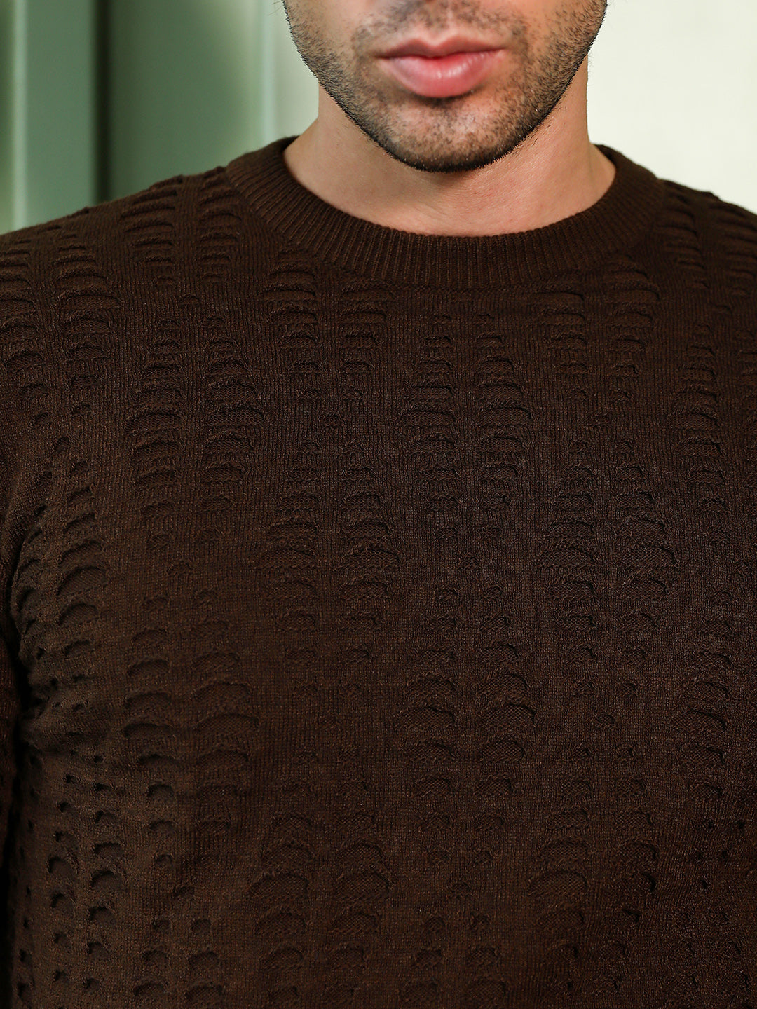 Geo-Gradient Jacquard Pullover Sweater