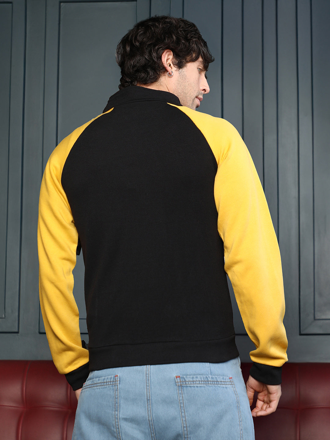 Side-Panelled Zip-Front Sweatshirt