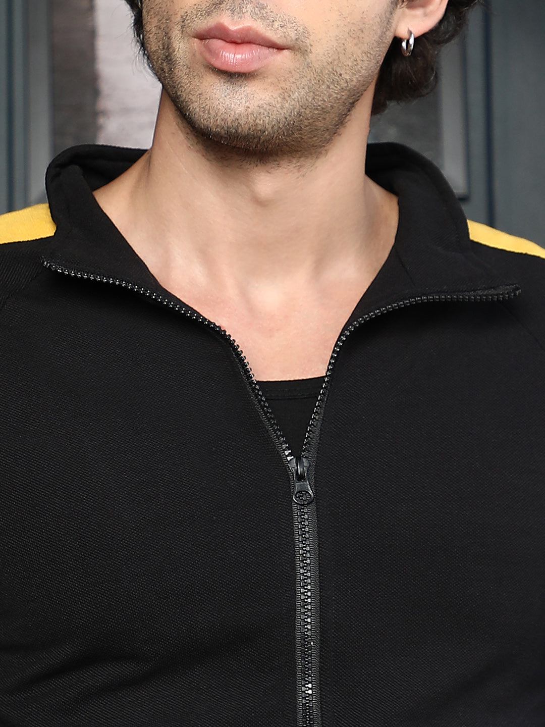 Side-Panelled Zip-Front Sweatshirt