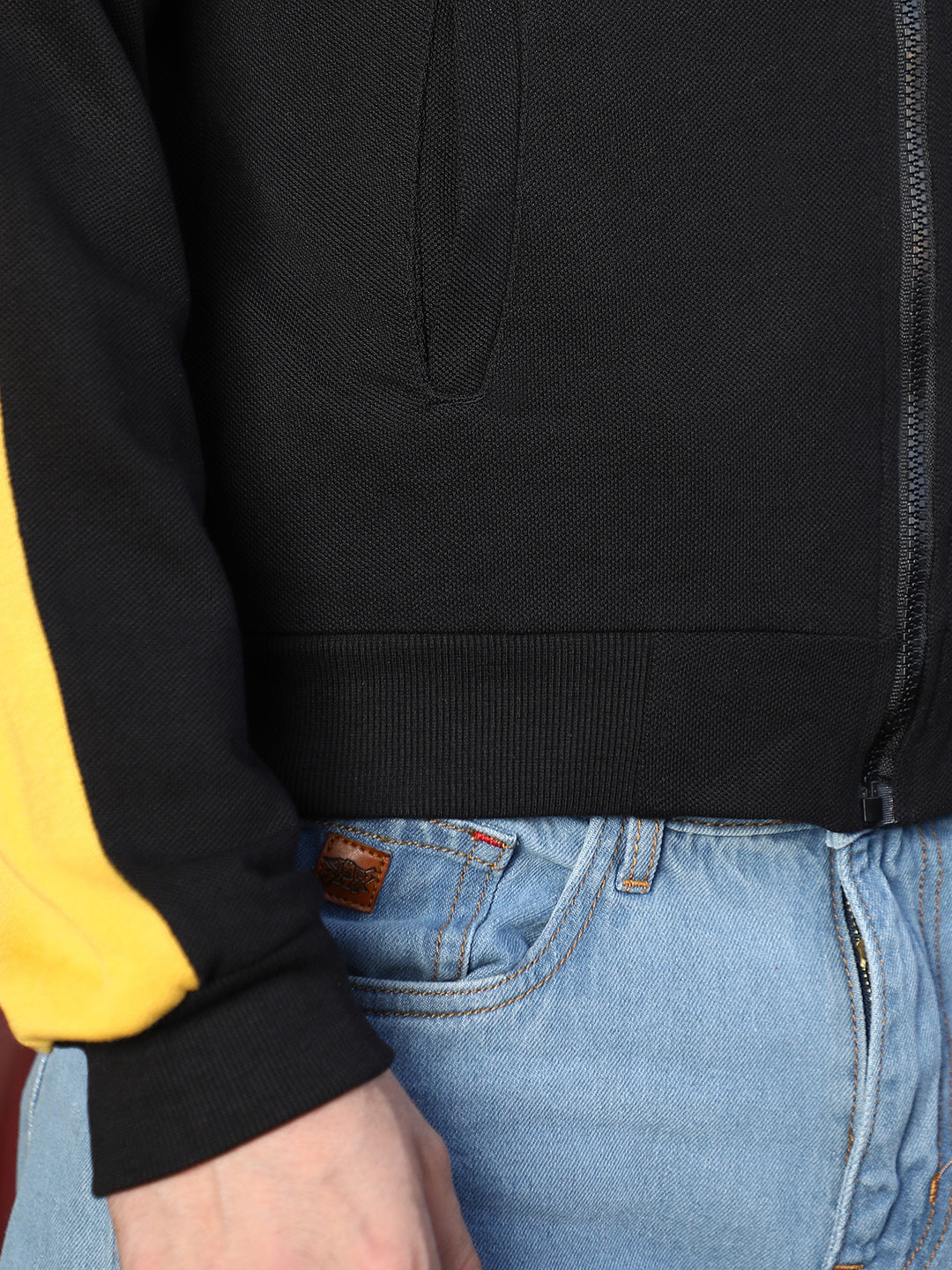 Side-Panelled Zip-Front Sweatshirt