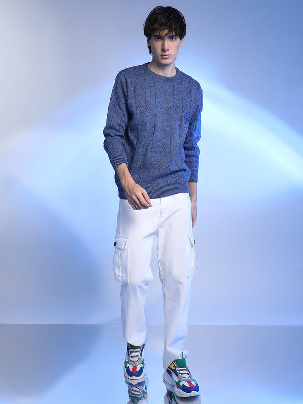 Textured Knit Pullover Sweater