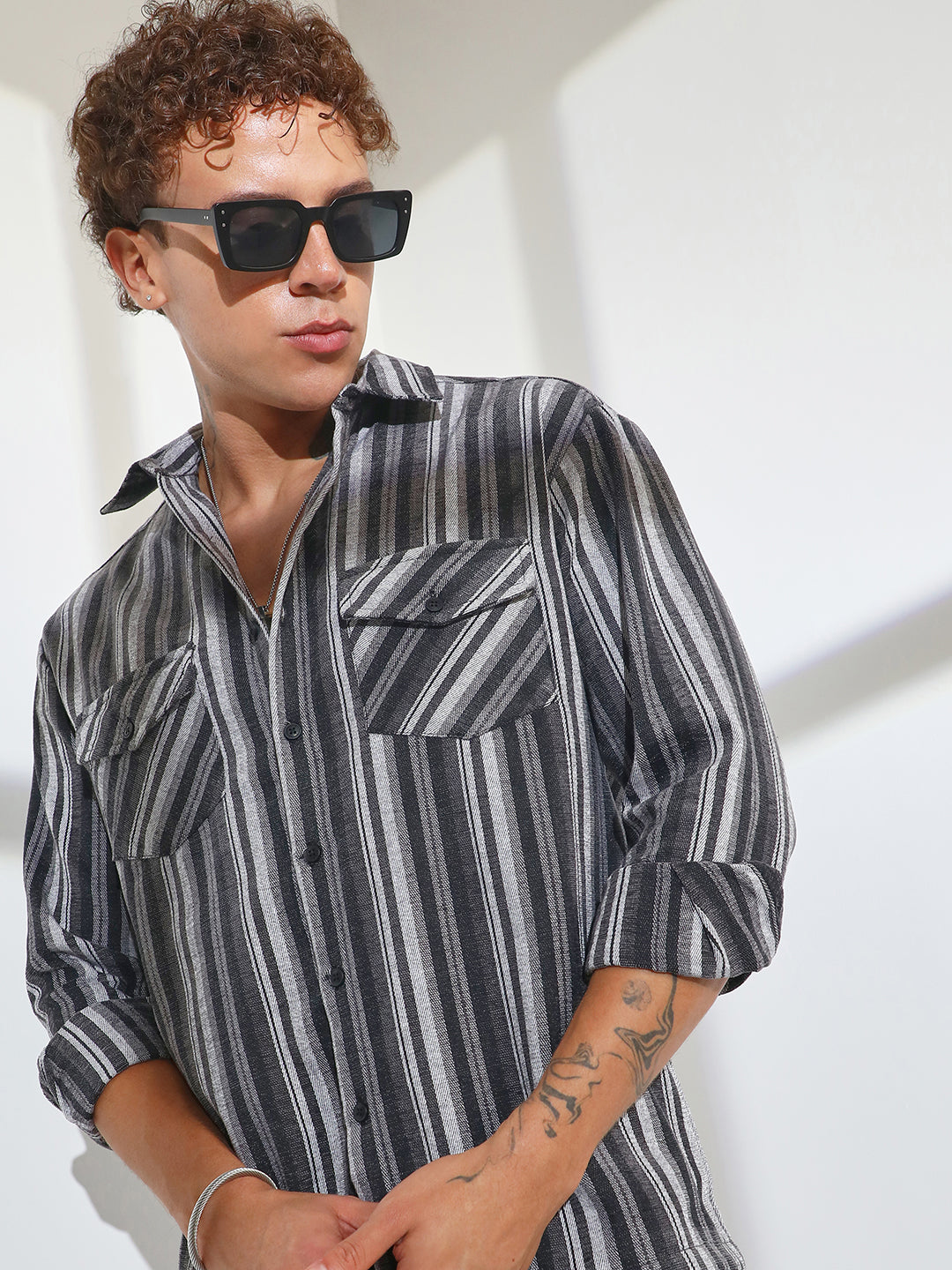 Multitrack Striped Oversized Shirt