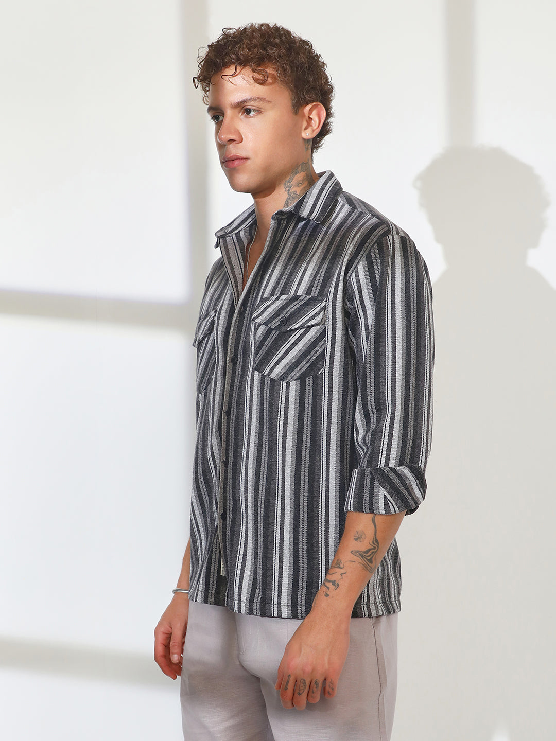 Multitrack Striped Oversized Shirt