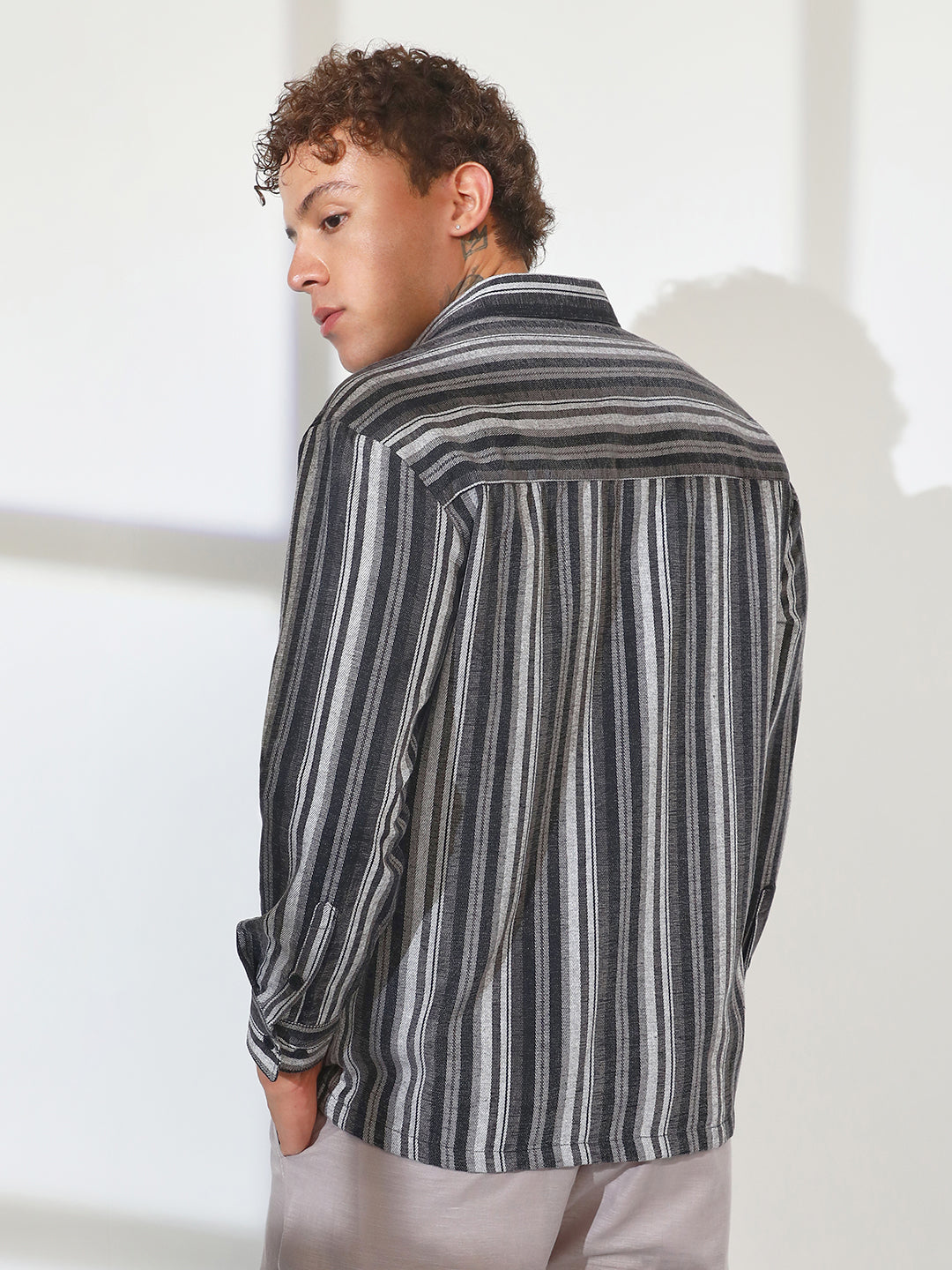 Multitrack Striped Oversized Shirt