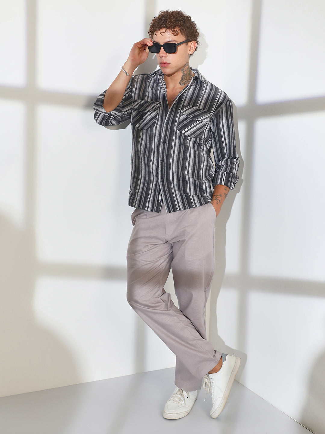 Multitrack Striped Oversized Shirt