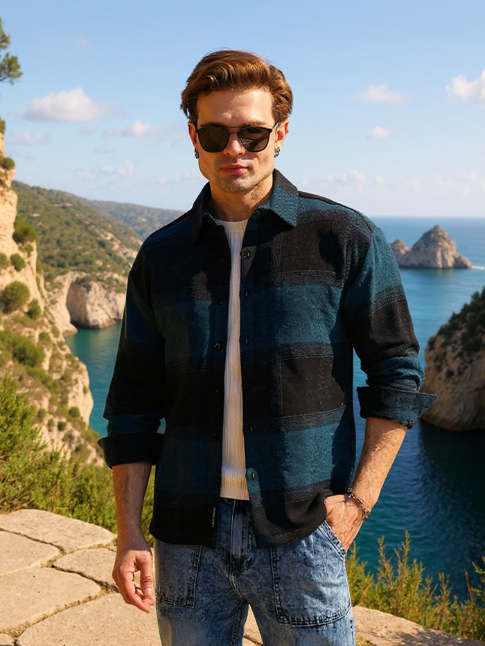 Vignette-Checkered Oversized Shirt