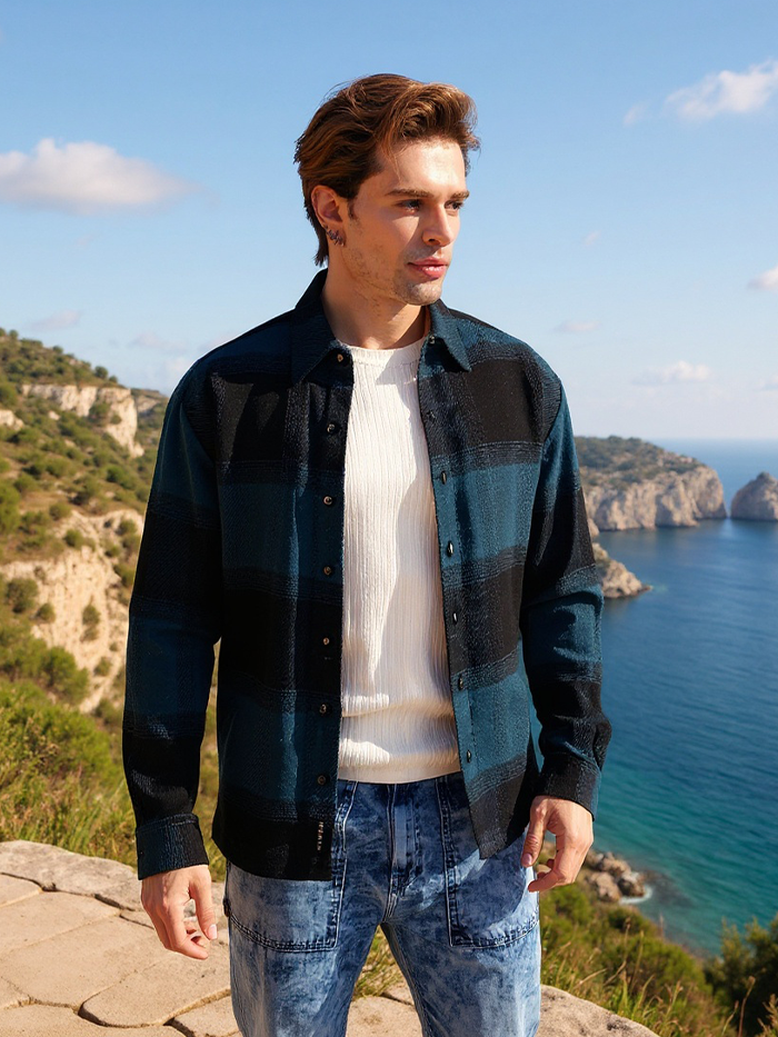 Vignette-Checkered Oversized Shirt