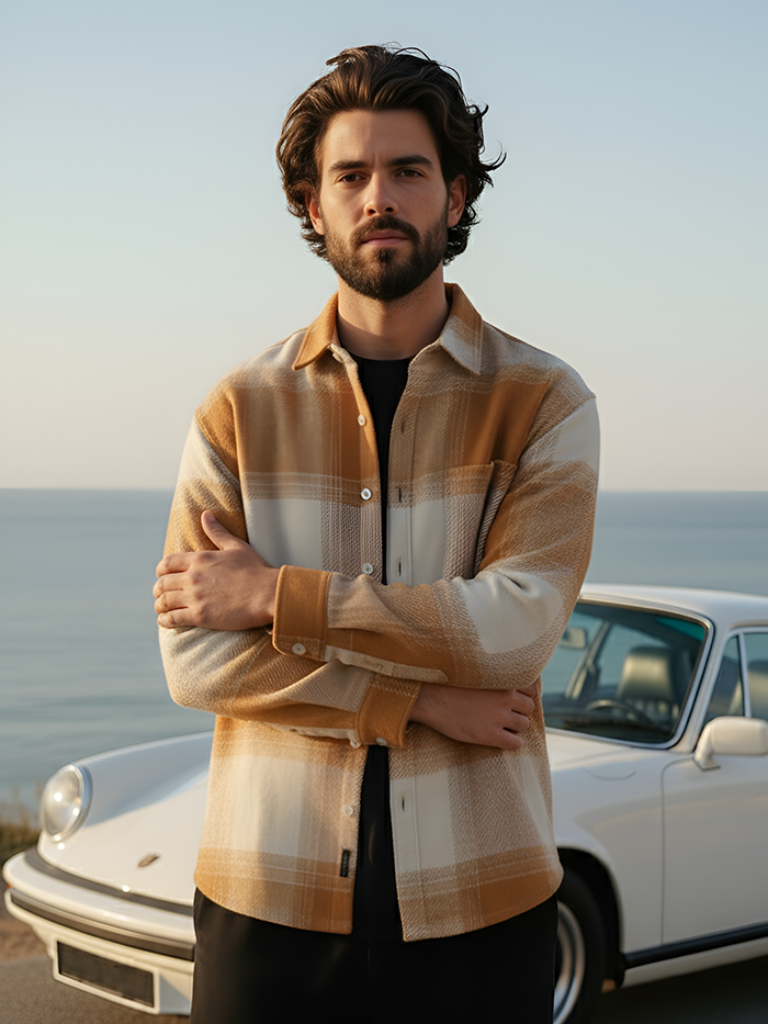 Vignette-Checkered Oversized Shirt