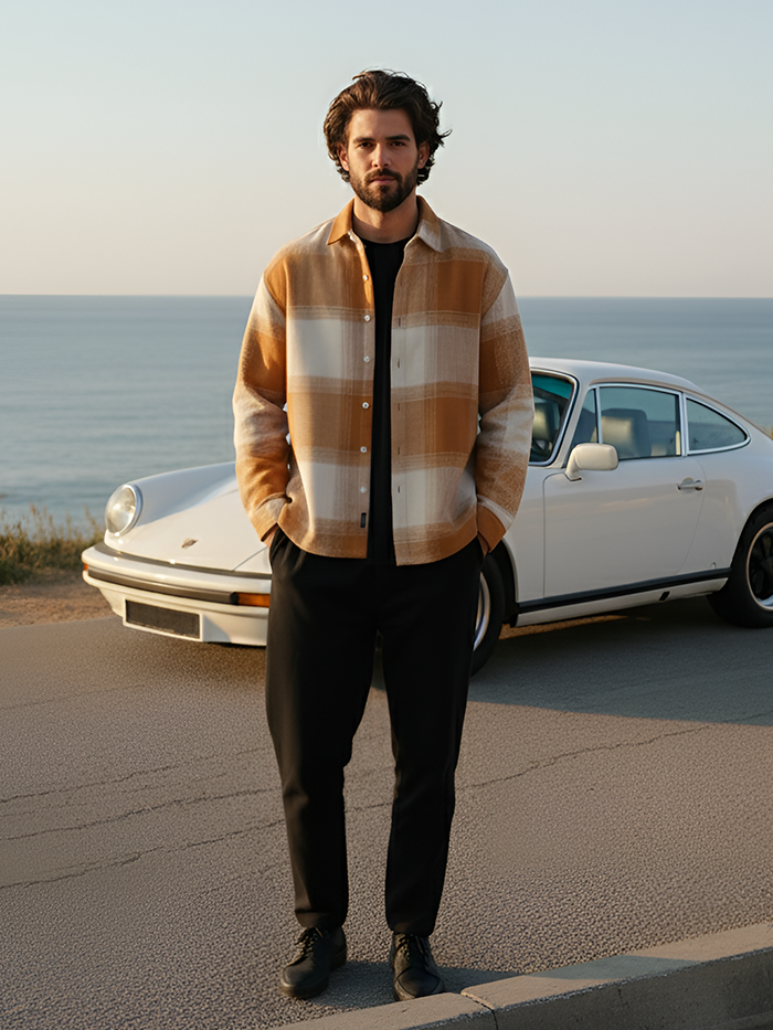 Vignette-Checkered Oversized Shirt