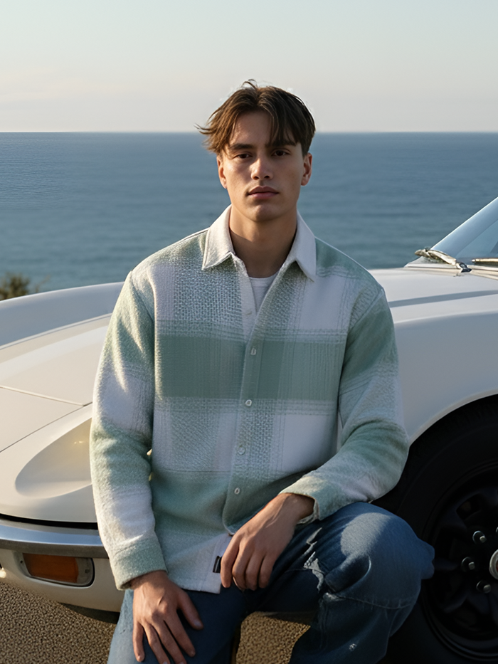 Vignette-Checkered Oversized Shirt