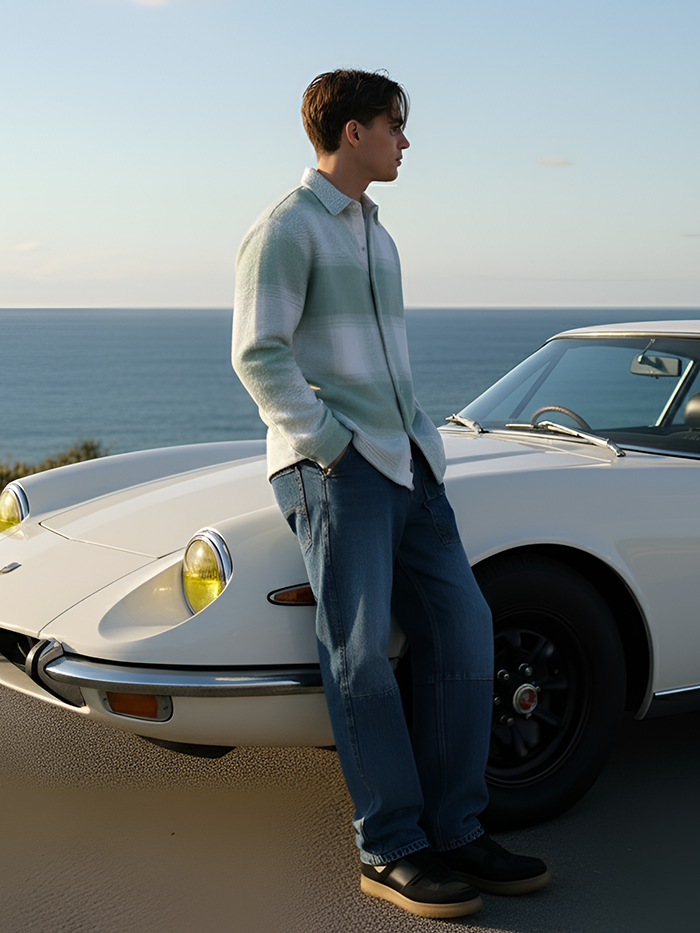 Vignette-Checkered Oversized Shirt