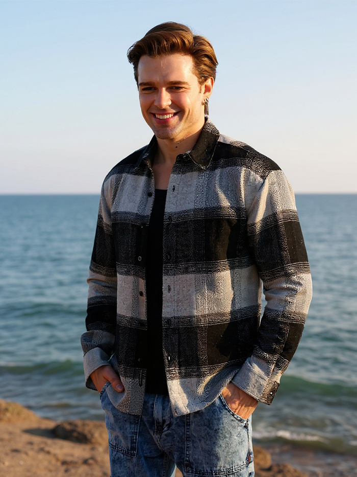 Vignette-Checkered Oversized Shirt