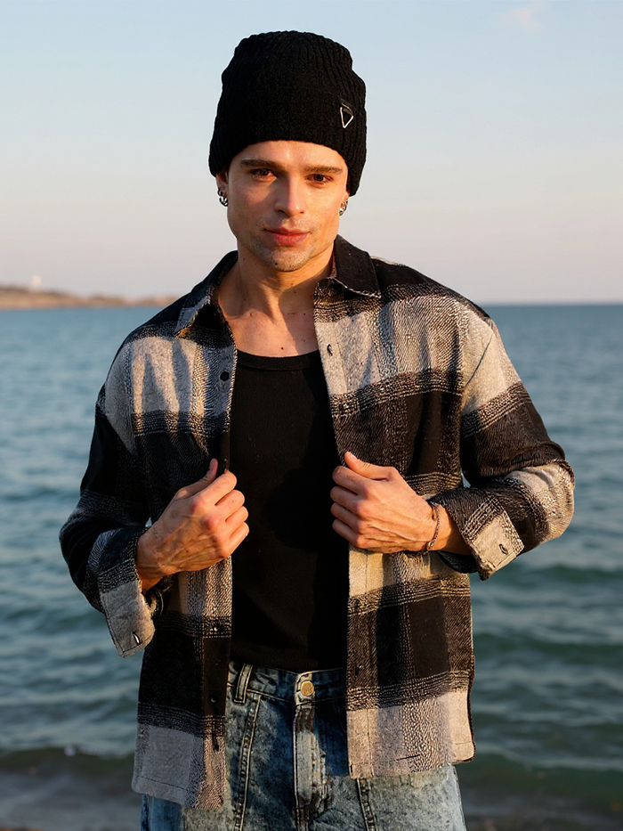 Vignette-Checkered Oversized Shirt