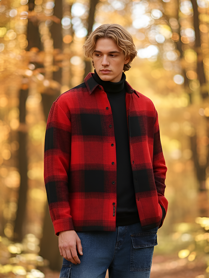 Vignette-Checkered Oversized Shirt