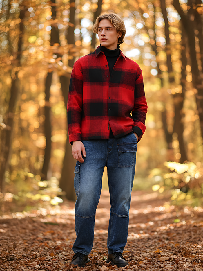 Vignette-Checkered Oversized Shirt