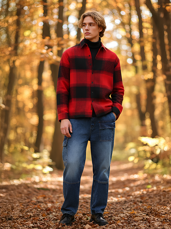 Vignette-Checkered Oversized Shirt