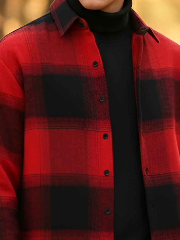 Vignette-Checkered Oversized Shirt