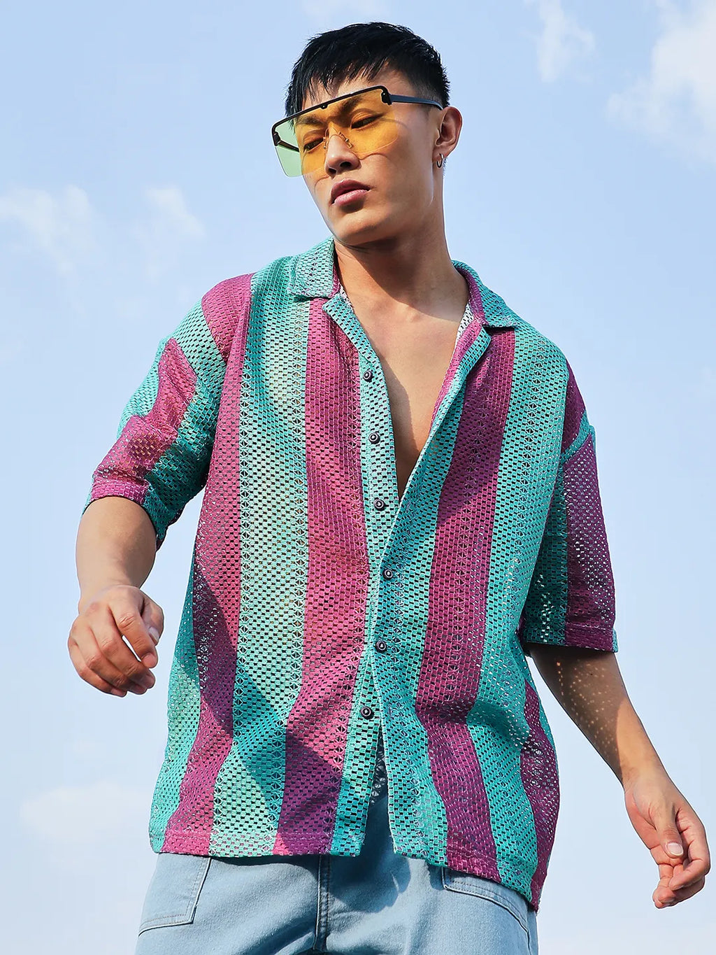 Balanced Striped Oversized Shirt