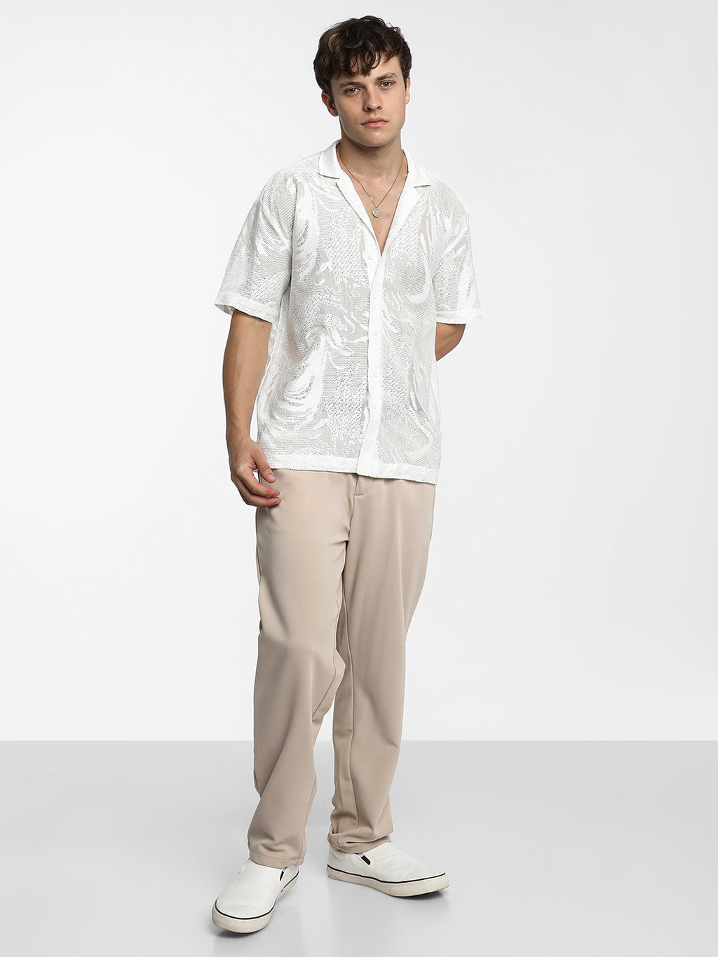 Patterned Oversized Shirt