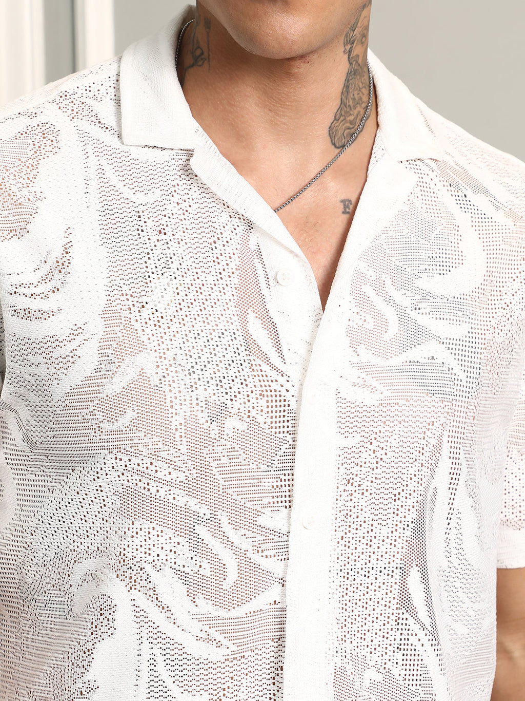 Patterned Oversized Shirt