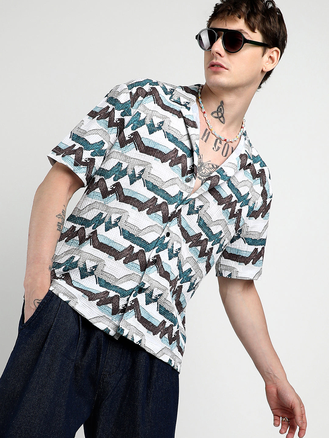 Oversized Line Strokes Shirt