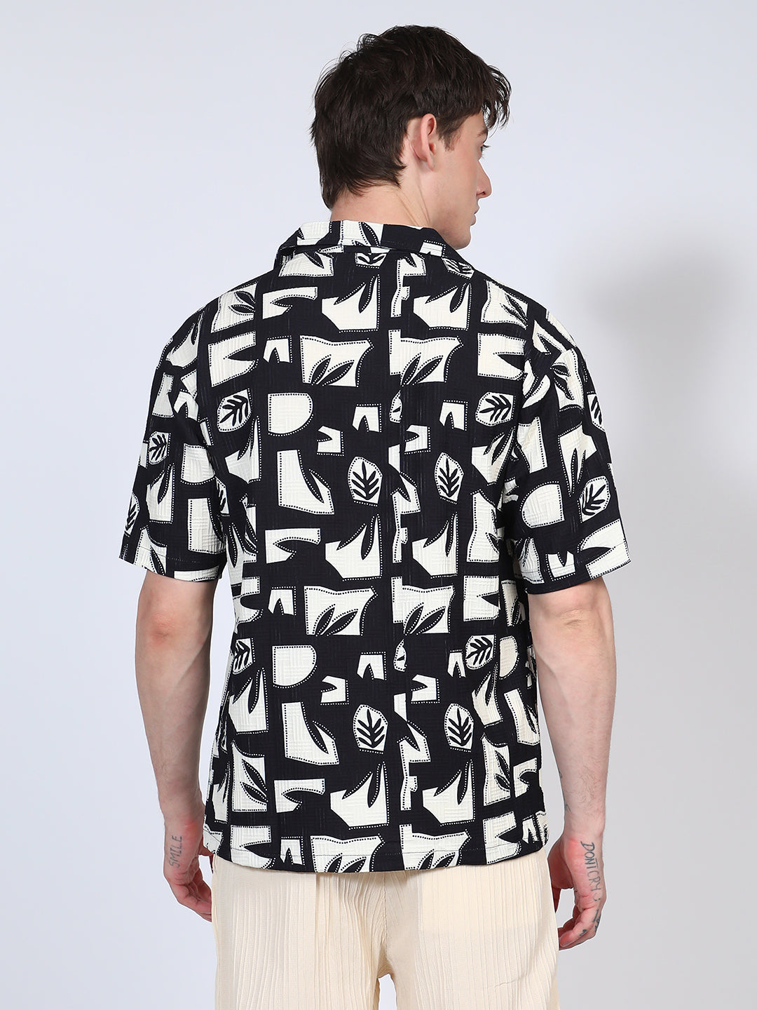 Oversized Geometric Foliage Shirt