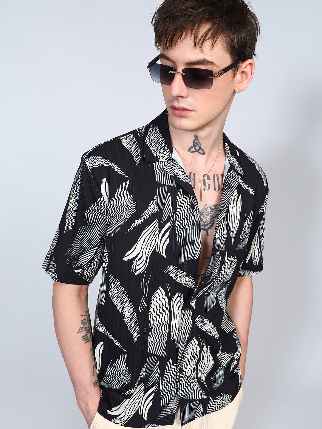 Oversized Foliage Lined Shirt