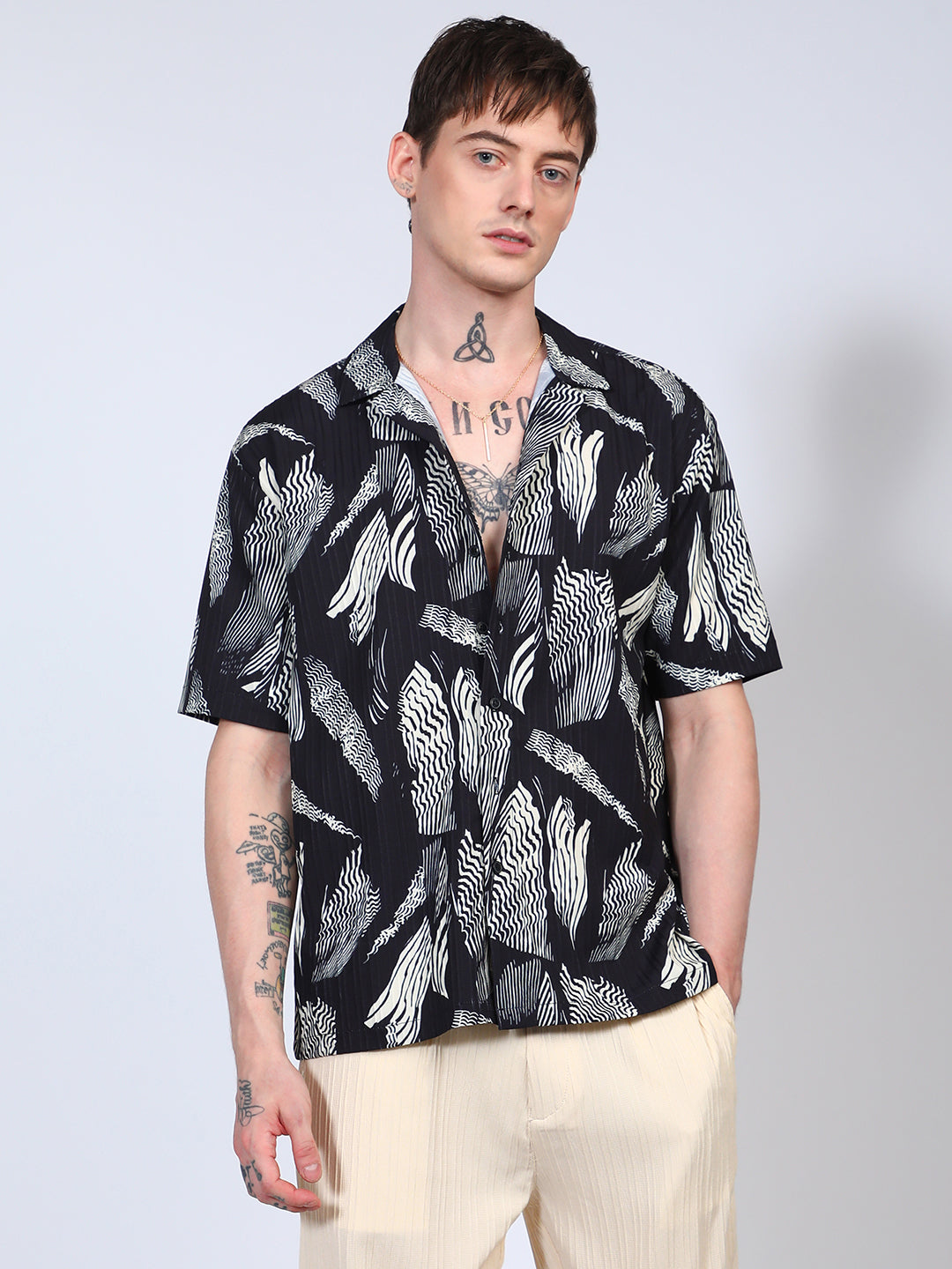 Oversized Foliage Lined Shirt