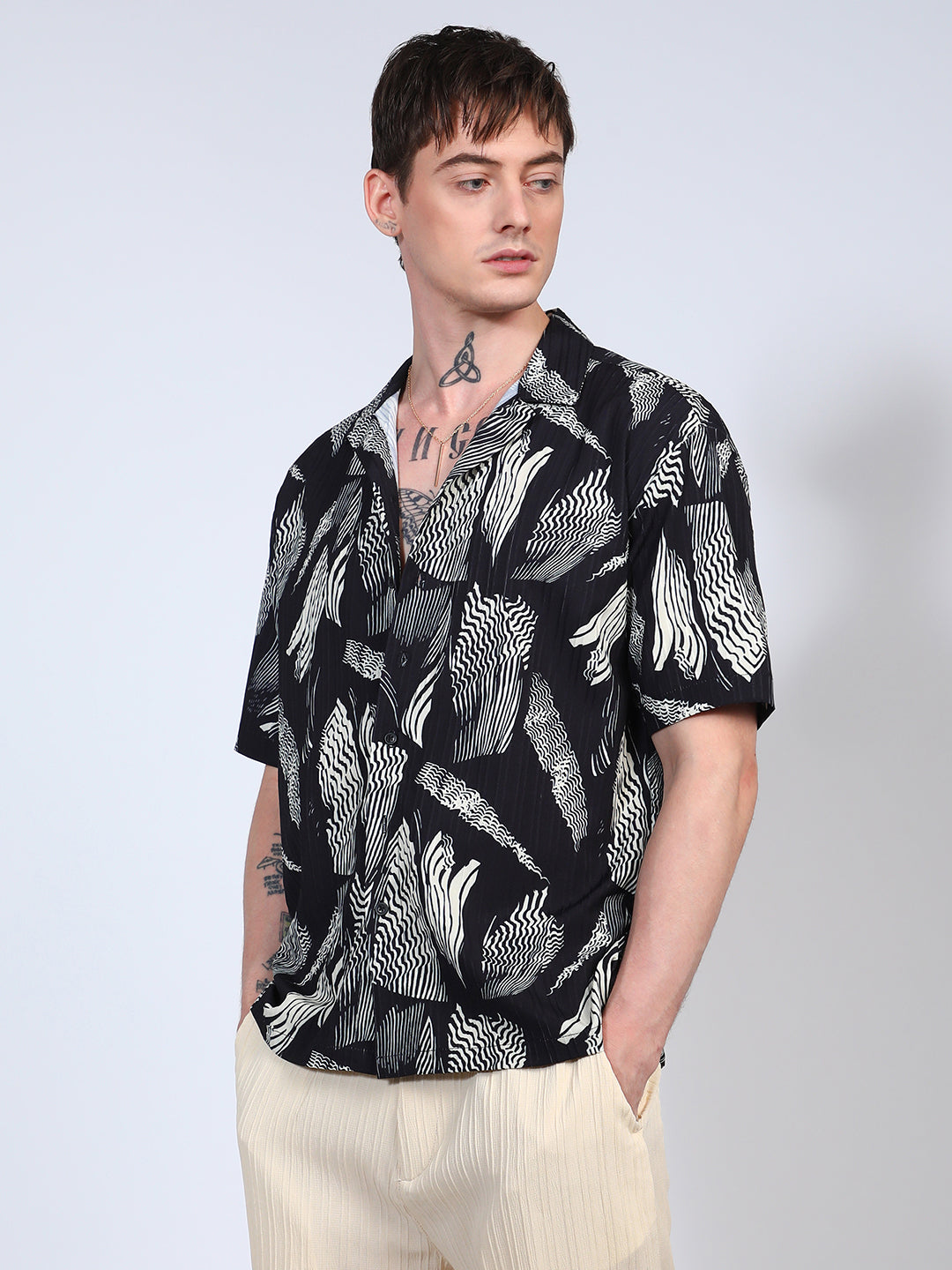 Oversized Foliage Lined Shirt