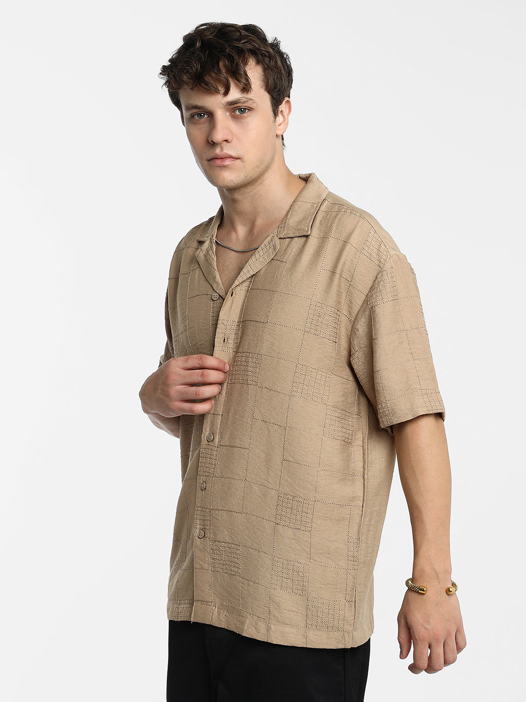 Graph-Tactile Oversized Shirt