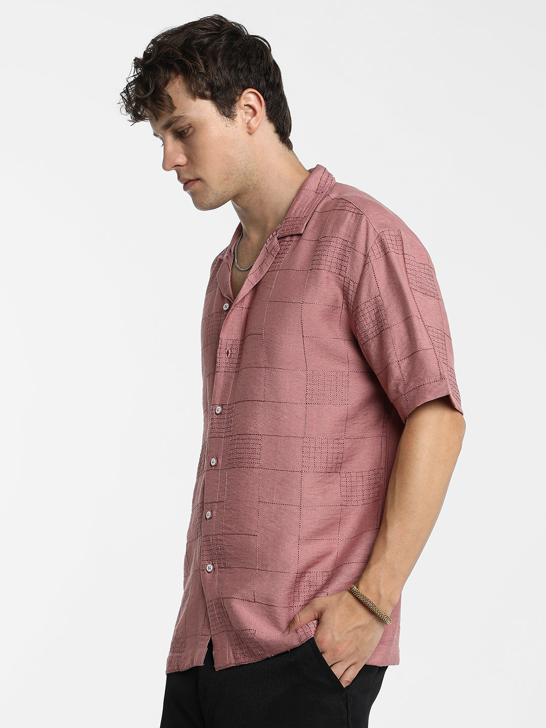 Graph-Tactile Oversized Shirt