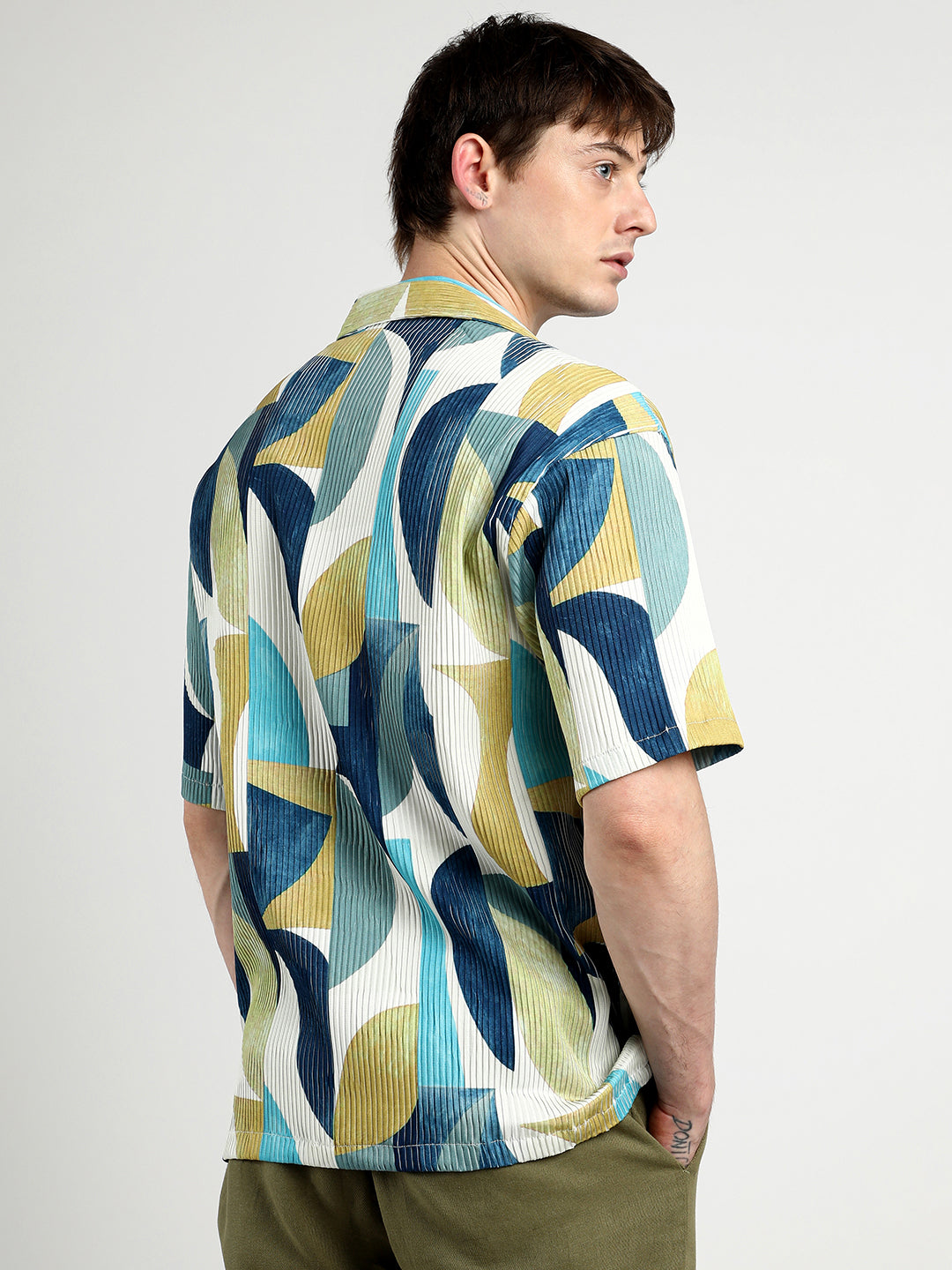 Oversized Abstract Curves Shirt