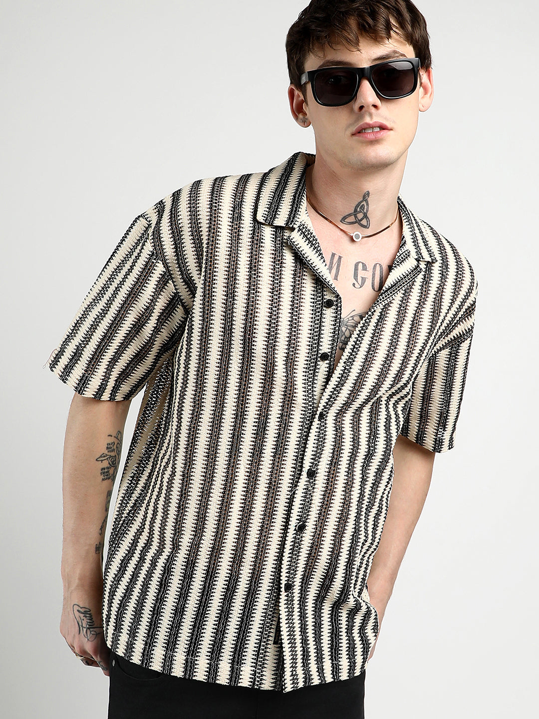 Oversized Candy Striped Shirt