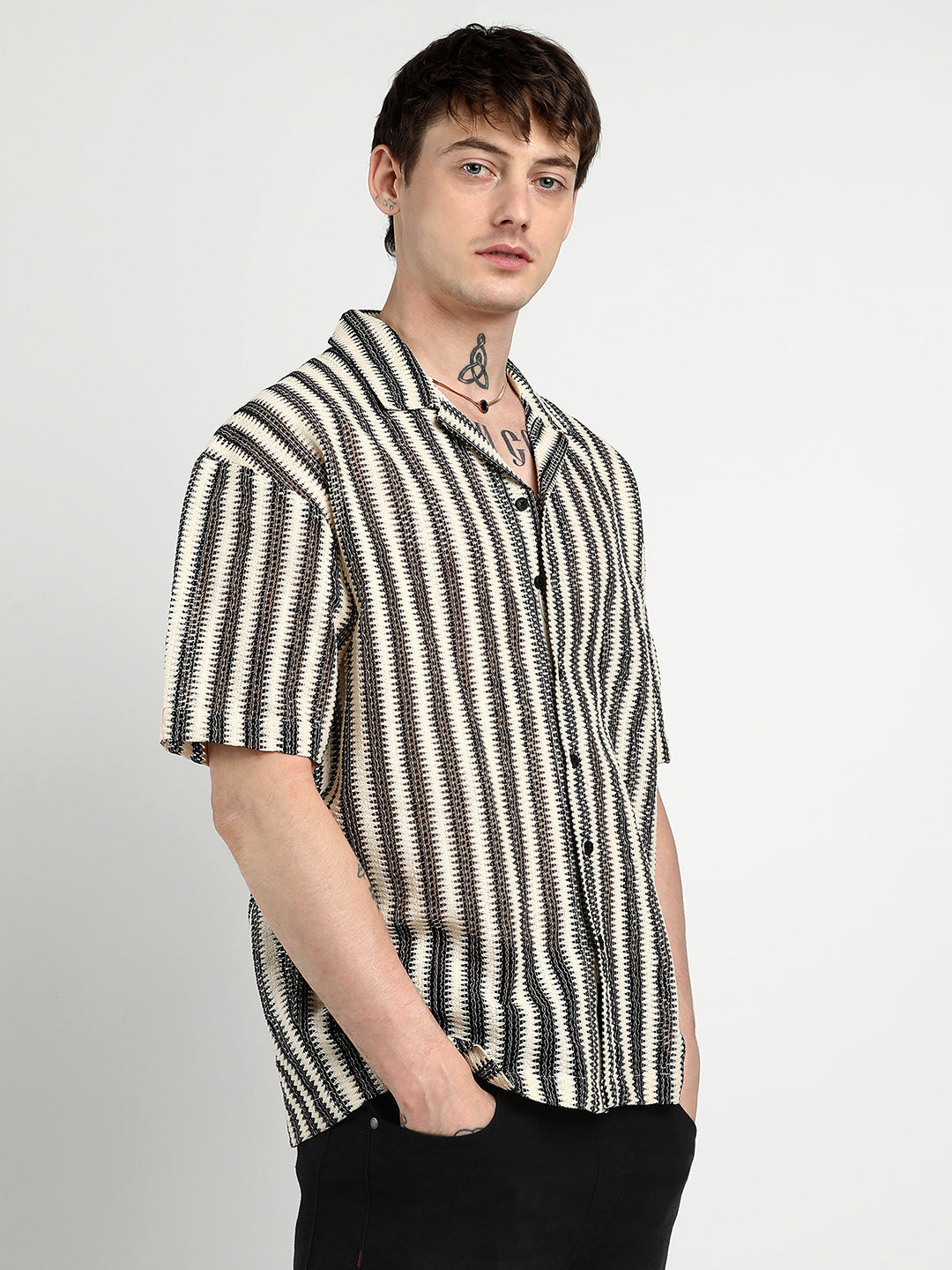 Oversized Candy Striped Shirt