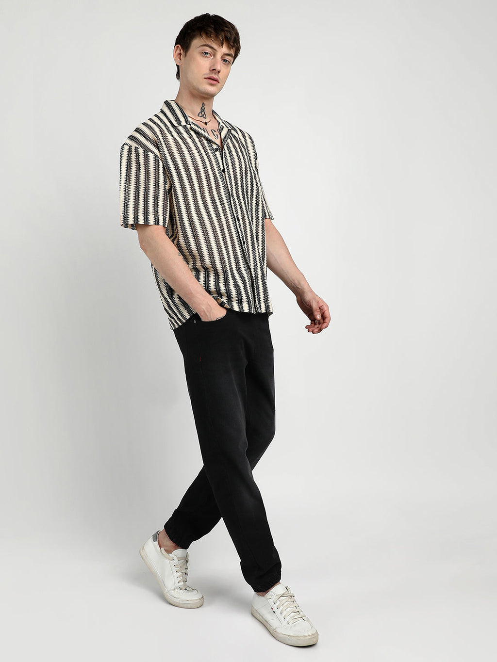 Oversized Candy Striped Shirt