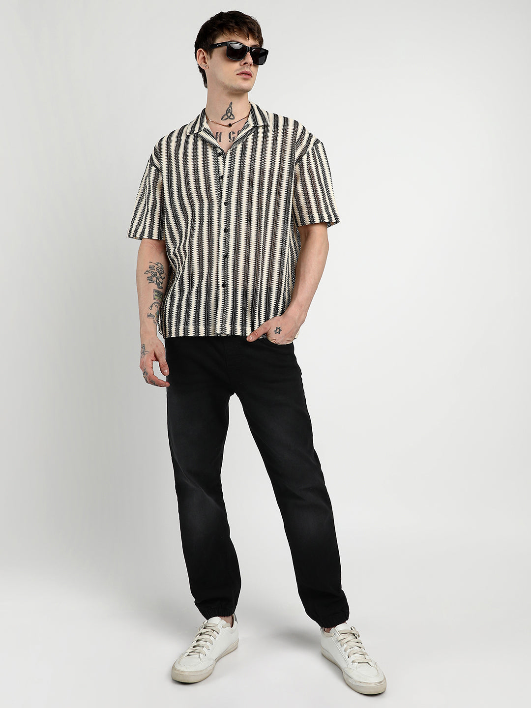 Oversized Candy Striped Shirt