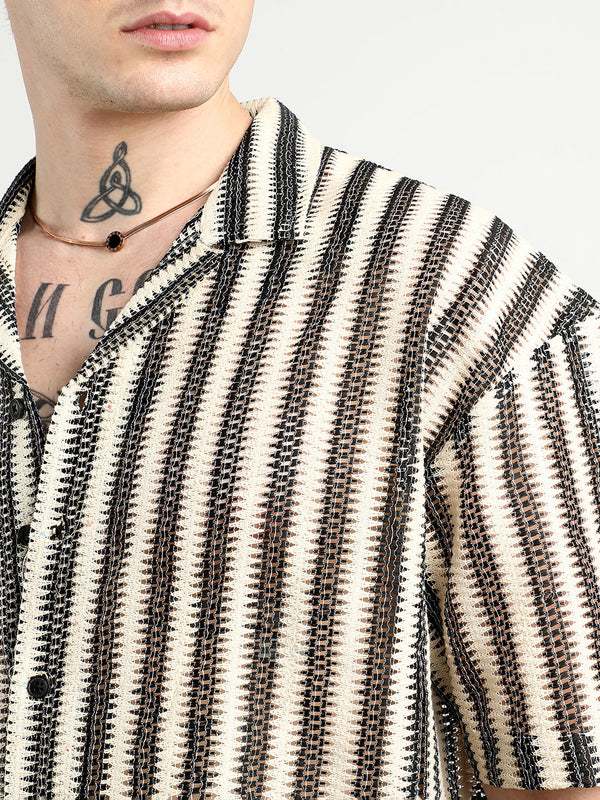 Oversized Candy Striped Shirt
