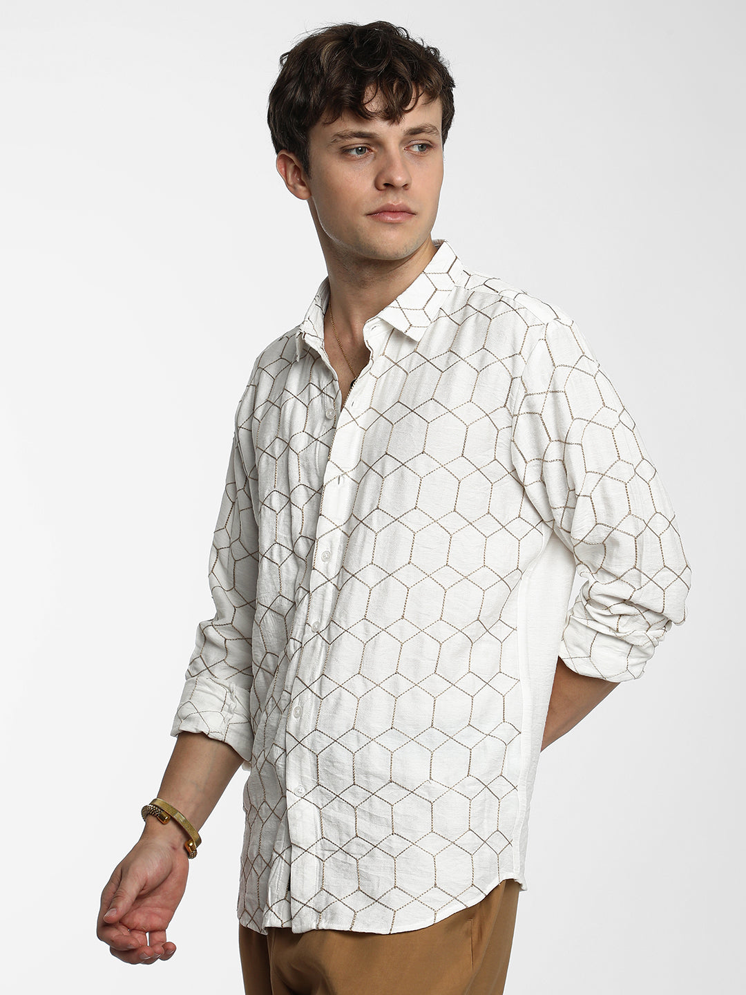 Hexagon-Lined Shirt