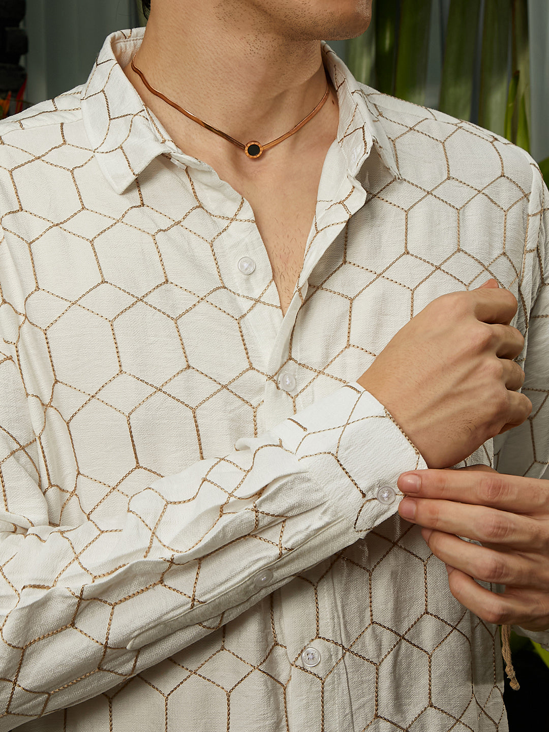 Hexagon-Lined Shirt