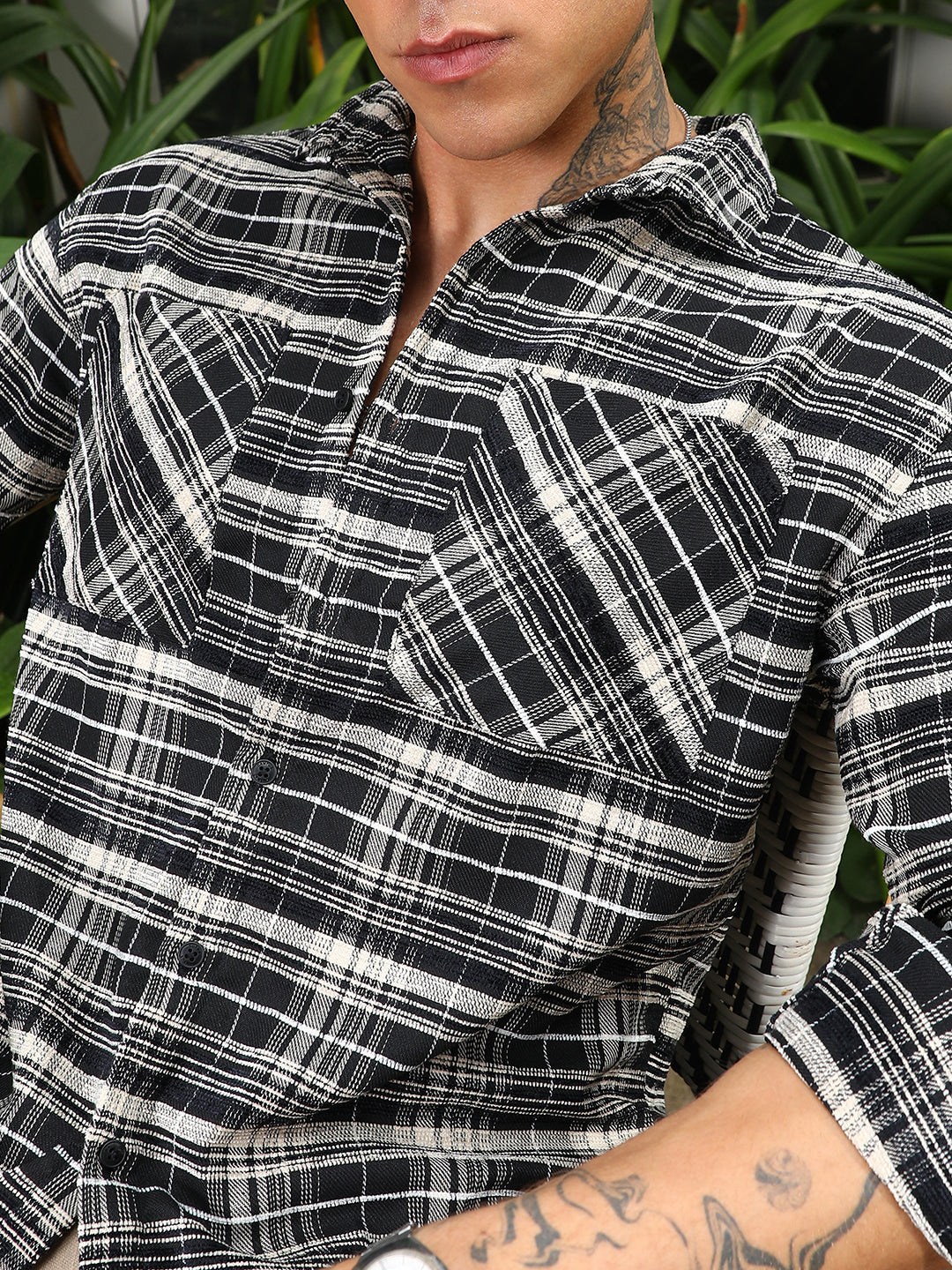 Utility Tartan Plaid Oversized Shirt