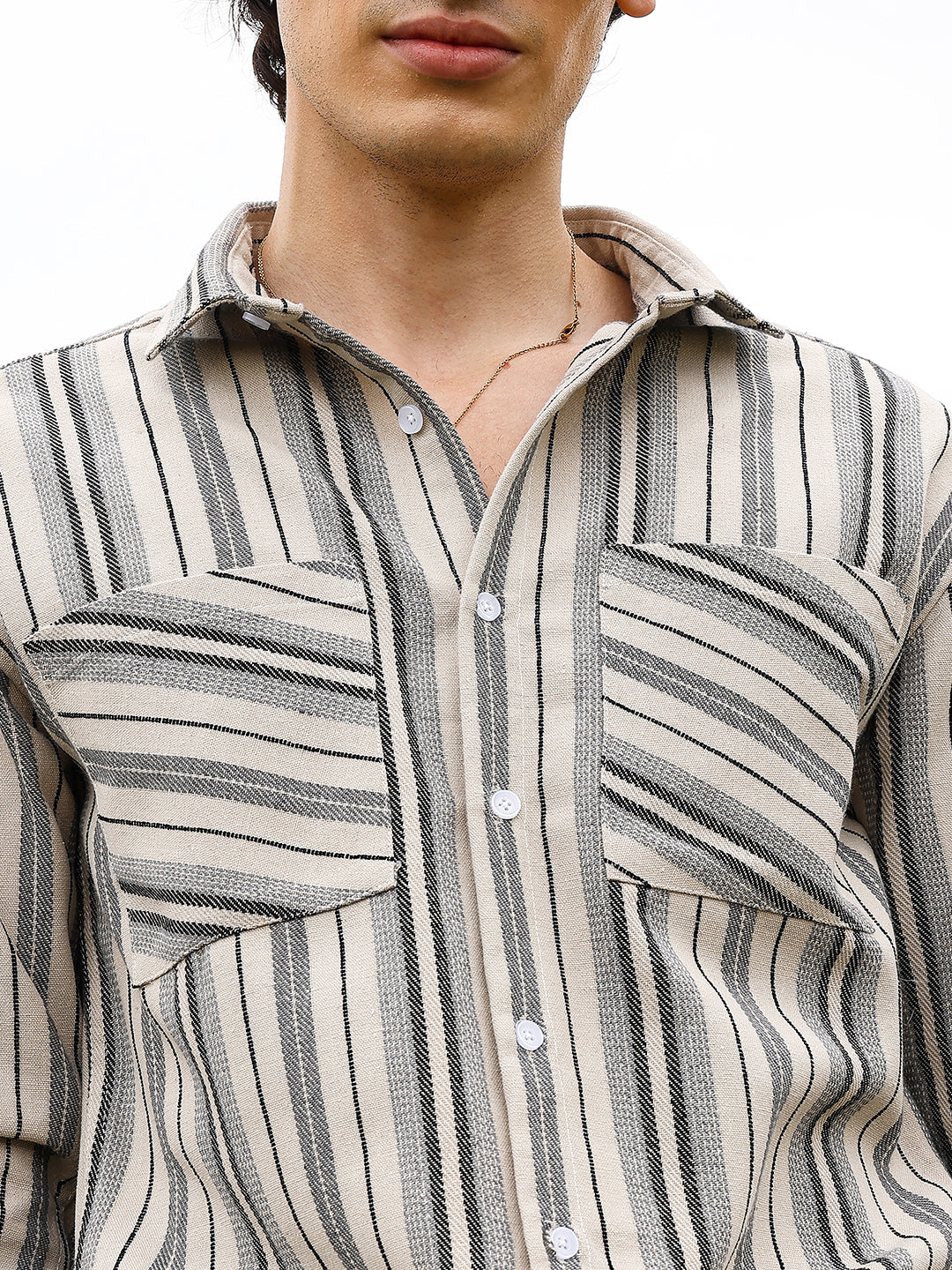 Multitrack Striped Oversized Shirt